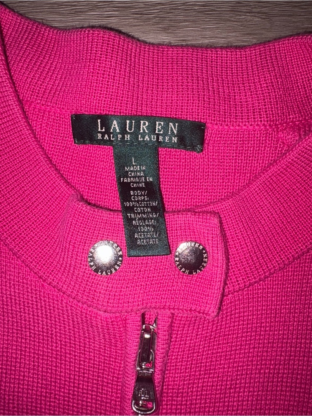 Lauren Ralph Lauren Women's Fuchsia Zip-Front Jacket - Picture 3 of 7